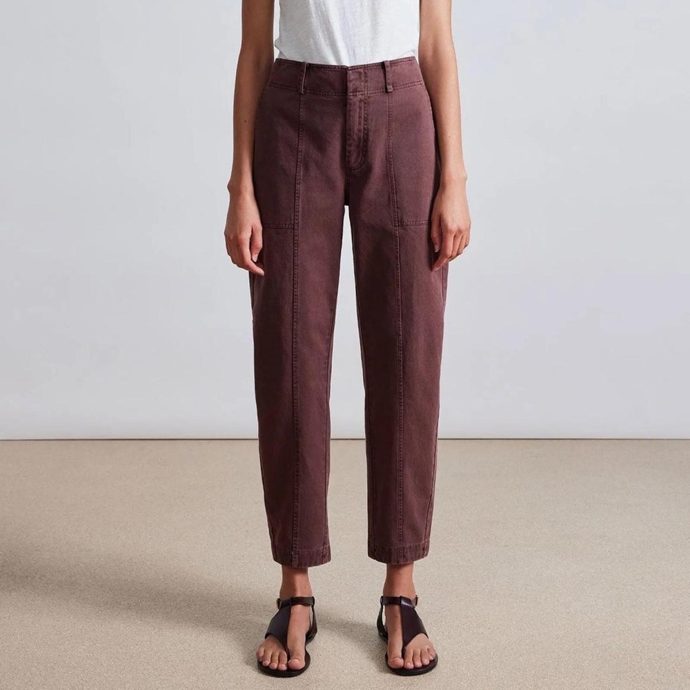 Apiece Apart Women's Brown and Burgundy Mera Trousers